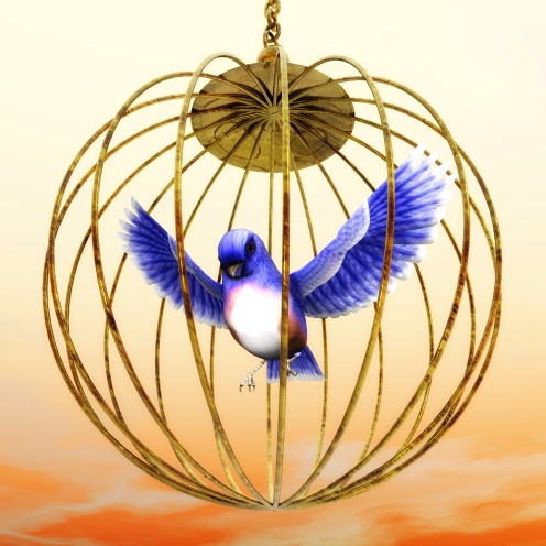 Digital Illustration of a golden Cage