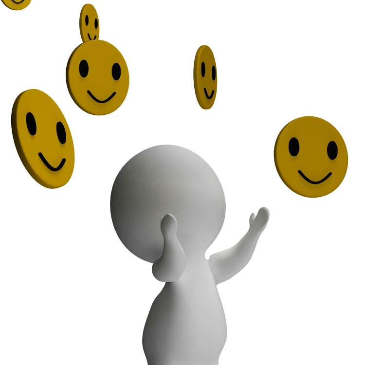 Smileys Smiling And 3d Character Showing Happiness